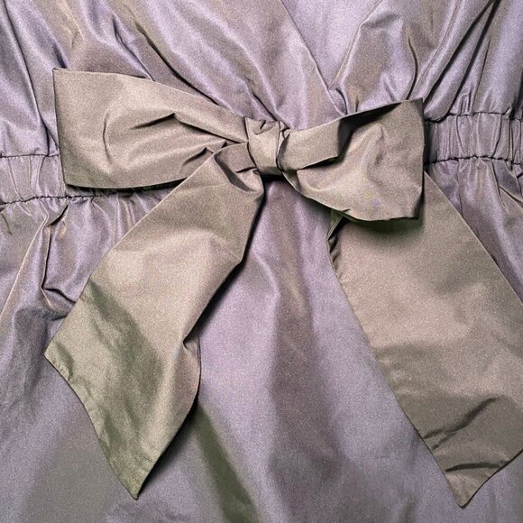 BCBGMAXAZRIA Navy Tafetta Black Bow Dress Size XS - Picture 3 of 12